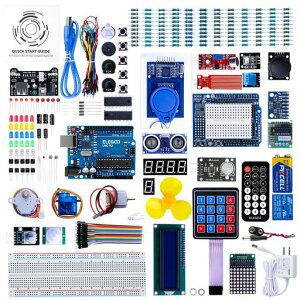 ELEGOOArduino�p��UNOR3�ŏI�ŃX�^�[�^�L�b�gUNO�`���[�g���A���t(63Items)
