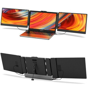 KwumsyS2モバイルモニター2画面トリプルポータブルモニター14インチノートパソコン用薄型デザイン1080P300nits178°IPSパネル全機能USB-Cポート必要ノートパソコン幅小さいか等しい405mmに対応180…