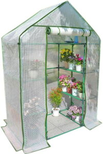マルハチ産業温室ビニールハウス組立式簡易セミグリーンジャンボ幅140cmx奥行73cmx高さ195cmGK7810