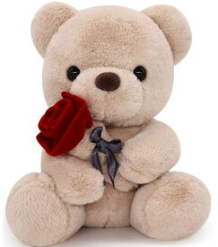 Homehaloテディベアぬいぐるみくまのぬいぐるみ可愛いTeddyBear抱き枕動物可愛いくまぬいぐるみふわふわ特別クマぬいぐるみ気持ちいいTeddyBearwithRose面白いギフト母の日のプレゼント