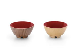 正和(Showa)お椀水切り水切れ食器山中塗レンジ・食洗機対応水切り汁椀(木目調・2色組)