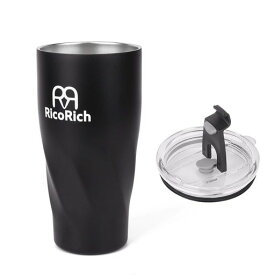 RicoRich真空断熱タンブラーTritan材質な蓋付きステンレス二重構造900mlブラック(RRWB12-BK)