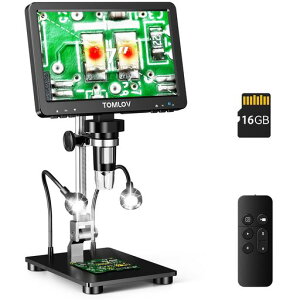TOMLOV HDMI �f�W�^�������� USB������ 10X-1200X�{�� �R�C�������� �[�d�\ 7�C���`������ 10��LED�����v LCD�n�ڌ����� 16GB PC/TV�Ή� 178°����p �t���f�W�^�������� Windows/Mac/iMac