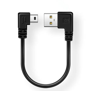USB 2.0 �~�j�P�[�u�� USB(A)�I�X-USB(miniB)�I�X ����L�^�y0.25m�z ���E90°�����ϊ��P�[�u�� �����b�L�t�� ����480Mbps�̃f�[�^�]���������[�h(0.25m��L*�EL 1�{)