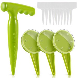 SANJAOYEE種まき機種蒔き器14点セットサイズ調節できるダイヤルの種蒔きプランター花草シーダーガーデニングツール栽培用の手工具庭園栽培用栽培用ハンドツール農業用小道具