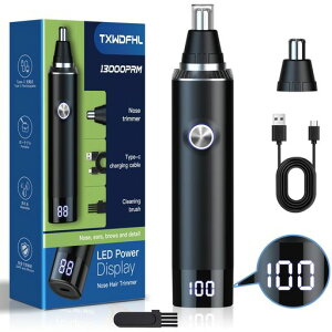 【新登場&LCD画面】鼻毛カッターメンズ2025革新USB充電式LCD画面1台多役エチケットカッター電動鼻毛切り耳毛カッターはな毛カッター男性電動シェーバー低騒音水洗い可能小型持ち運び便利…