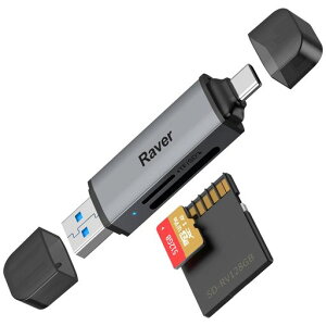 RaverJ[h[_[USB3.2DDR200[hō190MB/s]Type-COTGΉ2-in-1SDXCmicroSDXCJ[h[_[Type-CX}z^ubg/iPhone15