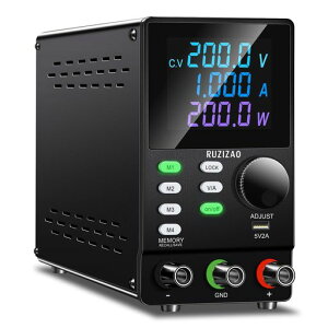 RUZIZAO �������艻�d�� �����d�� 0-200V 0-1A 200W ��DC�X�C�b�`���O�d�� 4��ނ̃X�g���[�W���[�h �J���[4���\�� �G���R�[�_���� ���???�� �ᑛ�������x �d�C����@�� �������p �w�Z����c