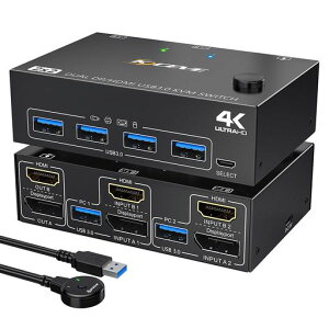 USB3.0DPHDMIKVMXCb`4K@60HzA22oPCؑ֊2PCT|[gA2̃j^[1Zbg̃}EXAL[{[hL܂