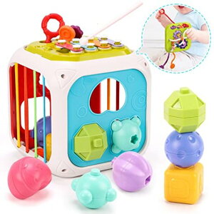 Qizebaby赤ちゃん・幼児のおもちゃ形合わせおもち知育玩具ベビーおもちゃ教育おもちゃ早期教育スタッキングゲームモンテッソーリおもちゃ図形認知色認識感覚玩具楽器玩具遊び入園祝い…