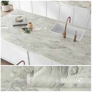 VEELIKE壁紙リメイクシート大理石防水耐熱大理石風白グレー風呂壁紙シール張り替え大理石調テーブルシート汚れ防止水はね防止大理石壁紙シートかべかみ貼れる壁紙ふすま紙のり付きは…