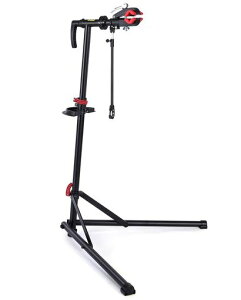 CXWXC自転車メンテナンススタンドワークスタンドロードバイクスチール製高さ/角度調節可折りたたみ式ディスプレイスタンド工具トレー/ハンドル支えバー付ブラック(CX-C10BK)
