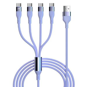 �^�C�vc4in1�[�d�P�[�u��USBAtoTypeC�l��4�䓯���[�d66W/6A�}���[�d�P�[�u��4USBC�|�[�g�f�[�^�]���Ή��V���R�����_�炩�����܂Ȃ��f���h�~iPhone16�V���[�Y/iPhone