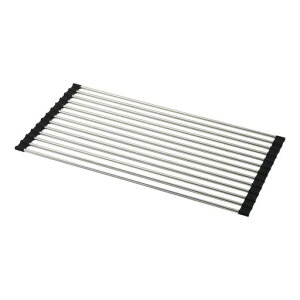 パール金属水切りラックパイプフォールディングステンレス製シンク上食器くるくる丸める折りたたみアットアクアHC-153