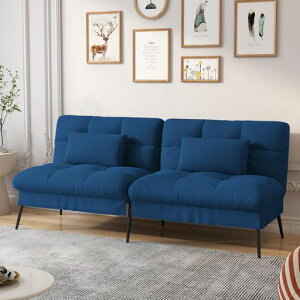 ComHomaソファーベッドソファベッドカウチソファー1人掛け2人掛けリクライニングソファー【6段階調節】ソファーベッドベッドになるソファ一肘掛付きスクラブ生地コンパクト幅174cm分割取…