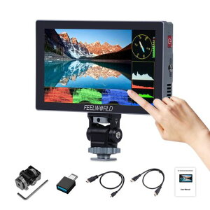 FEELWORLDP6X5.5�C���`1000Nit�J�����t�B�[���h���j�^�[3DLUT�AHDR�A�g�`�A9:16�}�[�J�[1920x1080�^�b�`�X�N���[��4KHDMI60Hz���T�|�[�gDSLR�J�������j�^�[