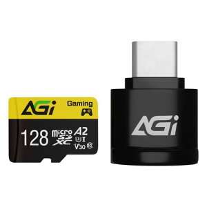 AGI 128GB MicroSDXC �������J�[�h Type C �J�[�h���[�_�[�t�� TF138 A2 U3 V30 4K C10(�ǂݍ��݁E�������ݑ��x98/70MBs)