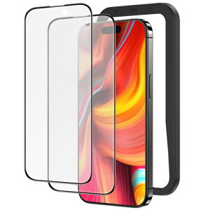 NIMASO �A���`�O���A iPhone 15 Pro Max�p �K���X�t�B���� �S�ʕی� ���˖h�~ �������� �����K���X �t�B���� �T���T�� �����x�^�b�` �Q�[���t�B���� �K�C�h�g�t�� 2���Z�b�g �A�C�t�H�� 15 �v�� �c