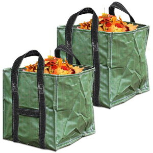 やぬき2個セットガーデンバッグ大型272Lガーデンバケツ68x68x70CM収穫集草バッグ大型庭用袋折りたたみ再利用可能お庭の清掃ごみ落ち葉の処理用園芸アイスグリーン(2パック)