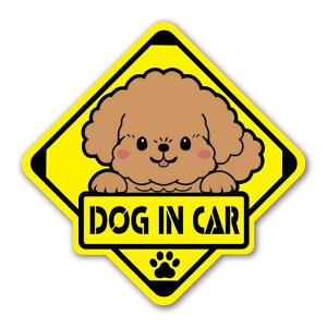 SignStoregCv[ĥЂXebJ[DoginCar13.5cmx13.5cmIWiV[킢ObYXebJ[ԒF{character_18_TP_Dog(F)