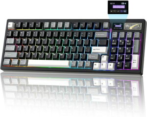YUNZII IF99 96%���C�A�E�g ���C�����X �Q�[�~���O�L�[�{�[�h ���J�j�J�� bluetooth/2.4G/�L�� LCD�X�N���[�� QMK/VIA�v���O���}�u�� �K�X�P�b�g���� �z�b�g�X���b�v RGB Mac/Win�Ή� �Z�K�F�؎擾