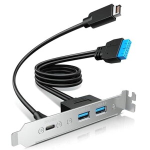 GRAUGEAR 20Gbps USB 3.2 Gen 2x2 USB-C�t�����g�p�l���A�_�v�^�[�A�}�U�[�{�[�h�w�b�_�[�����P�[�u���AUSB-C���X����20�s��USB Type-E A�L�[�I�X�R�l�N�^�[ PCIe�u���P�b�g�t���A�P�[�u����60cm