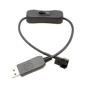 XYZA���_PC�t�@���p�X�C�b�`�t��USB�d���ϊ��P�[�u��12V������H����3pin4pin�Ή�[34cm]XA-PWM12VSW
