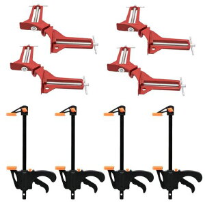 木工用クランプ2種セット直角仮止め仮組みL字固定押し広げ作業両手が使えるDIY工具小〜中板材向け