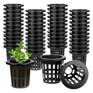 Dekori水耕栽培鉢定植かごプラスチックメッシュポット水耕栽培ポット50個セット植物育成カップ園芸庭園ガーデンニング野菜植物栽培有機栽培苗運搬運搬便利水培養水培養花盆定植育苗かご
