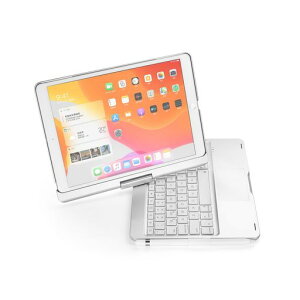 Moogukadan360�x��]iPad10.2�C���`��789����/Air3Pro10.5�C���`�p�̃L�[�{�[�h�P�[�X�^�b�`�p�b�h����7�F�̃o�b�N���C�g��̌^���C�����XBluetooth�L�[�{�[�h(��(360°��]))