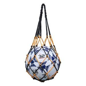 収納サッカー/バレーボール/バスケットボール用簡易ボールバッグ網袋持ち運び保管用(ブラックイエロー)