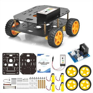 OSOYOOFlexiRover�g�ݗ��ăL�b�gArduino�p?4��TT���[�^�[�ƃz�C�[����������J�X�^�}�C�Y�\�ȃ��{�b�g�J�[�V���[�V�A���{�b�g�H�w�J���ɍœK(Arduino�p�̃��C���{�[�h�͊܂܂�Ă��܂���)