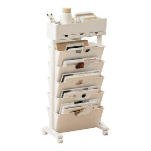 GOKKNIキッチンワゴンサイドワゴン本棚スリムマガジンラック書類収納書類棚収納棚キッチンラックキャスター付きブックスタンド収納ワゴン調味料すきま収納隙間おしゃれ引き出し付きデ…