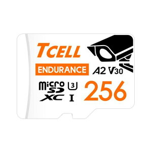 TCELL���ϋv ��p�� �Ď��J�����p 256GB microSDXC �������J�[�h �A�_�v�^�[�t�� - A2�AUSH-I U3�AV30�A4K�A�}�C�N��SD�J�[�h�A�ǂݍ���/�������� �ő�100/80MB/�b�A �t��HD��4K UHD microSD