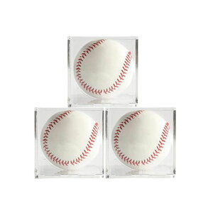 IUMEサインボールケース3個セットホームランボールケースコレクション用アクリルUVカット付き硬式野球ボール対応