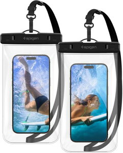 Spigen �X�}�z �h���P�[�X 2���Z�b�g ���� iPhone Pixel Xperia �ő�8.2�C���`�Ή� �^�b�`�\ ��F�� ���� �����B�e �����C ���� �ނ� �C IPX8�F�� ���S�h�� �l�b�N�X�g���b�v�t�� A601 AMP03098