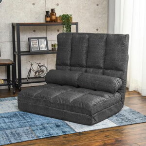 クオリアルハイバックソファーベッドコンパクトグレン【完成品】幅90cm14段階調節リクライニングクッション2個付きブラックqkiruwo-BK