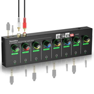 socodox 8�`�����l���w�b�h�z���A���v 3.5mm/6.35mm/RCA�W���b�N�A8�̃w�b�h�z���o�̓|�[�g��������������w�b�h�t�H���X�v���b�^�[�A�X�e���I�X�C�b�`�t���R���p�N�g�w�b�h�z���A���v�ARGB�c