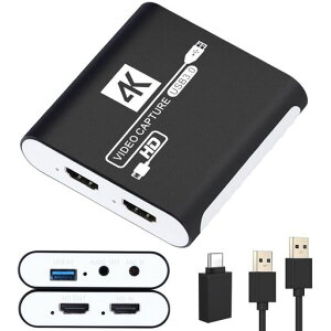 HDMI �L���v�`���[�{�[�h Switch�Ή� 4K �p�X�X���[�Ή� 1080P 60FPS USB 3.0 �����`�� �r�f�I�Q�[���L���v�`���[ �{�[�h PC/PS4/PS5/Xbox/Wii U/�E�F�u�J����/�X�}�[�g�t�H���Ή� Windows