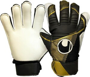 uhlsport(ウールシュポルト)練習用サッカーGKキーパーグローブパワーラインエリートスターターソフト1011312027ブラックxゴールドxホワイト