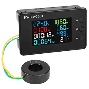 DROK AC 8-in-1 LCD�Ď����[�^�[ 50-300V 100A�d���d���͗����g���d�̓G�l���M�[���v���x���j�^�[ �N���[�Y�hCT�t�� �d���v�d���v�}���`���[�^�[�e�X�^�[ 110V220V�f�W�^���J���[LCD�d���d�͌��o�� �c