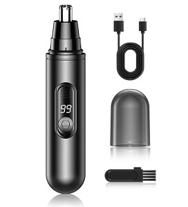 鼻毛カッターメンズ鼻毛切り眉毛耳毛切りLCD画面Type-c充電式軽量コンパクト持ち運び便利水洗い可エチケットカッター耳毛カッター眉毛カッター電動シェーバー男女兼用掃除用ブラシ付き…