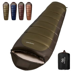 寝袋冬用シュラフ【ショルダーウォーマー付・230T防水】CAMDOOR多機能シュラフ1.8kg2.2kgマミー型快適温度‐11-25°C耐寒コンパクト収納保温性高い登山車中泊避難用アウトドア用キャンプ用防…