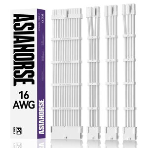 AsiaHorse PC�p�X���[�u�P�[�u�� GPU/CPU�pPC�d�� �����P�[�u�� ����P [16AWG�����\���R�A] 4�{ & 30CM 2�{��8�s�� GPU 1�{��8�s�� CPU 1�{��24�s�� �� �_��ŊǗ����e�Ղł�