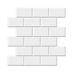 SCGEHAタイルシールリメイクシート壁紙防水DIYキッチン洗面台白北欧3D模様替え賃貸シールおしゃれ10枚20枚(10レンガ)