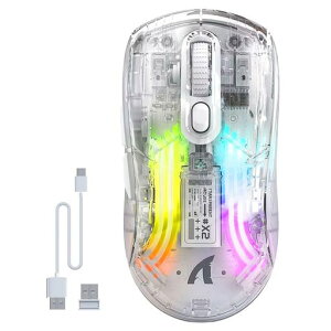 MAMBASNAKExATTACK SHARK X2 �Q�[�~���O�}�E�X ���� �X�P���g�� ������� 3���[�h 2.4G/�L��TypeC/Bluetooth PixArt�Z���T�[ ���C�����X�}�E�X �����}�E�X �É� ���� �y��RGB �C���~�l�[�V����