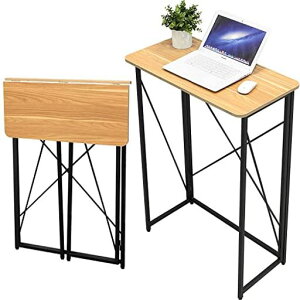 折りたたみデスク(スタンディングデスク)幅80x奥行40x高さ110cmPCデスク在宅勤務パソコンデスク(オーク)