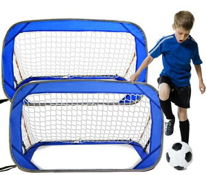 サッカーゴール子供用サッカーゴールミニサッカーゴール2個セット幼児用小学生用練習用親子玩具120x66x66cm青色中型室内屋外兼用ワンタッチ折り畳み式折りたたみ式設置簡単収納バッグ付き