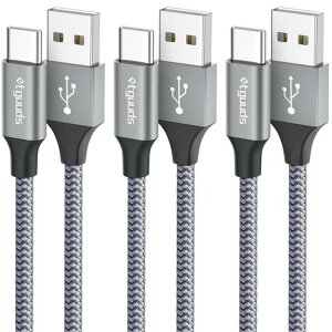 etguuds �^�C�vc �P�[�u���y3�{�Z�b�g�A1m/1m/2m�zUSB Type C �P�[�u�� �}���[�d QC3.0 USB A to C �R�[�h �K�i2.0�f�[�^�]�� ���ϋv�i�C���� Galaxy S26 S25 S10 A57 A25�AiPhone