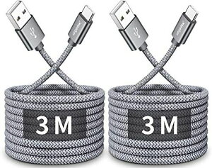 USB Type C �P�[�u���y3m 2�{�Z�b�g�zCLEEFUN �}���[�d �^�C�v C �P�[�u�� ���� �����f�[�^�]�� �R�[�h �^�C�vc ���ϋv �f���h�~ �i�C���� Switch�AiPhone15Pro iPhone15�AXperia�AGalaxy